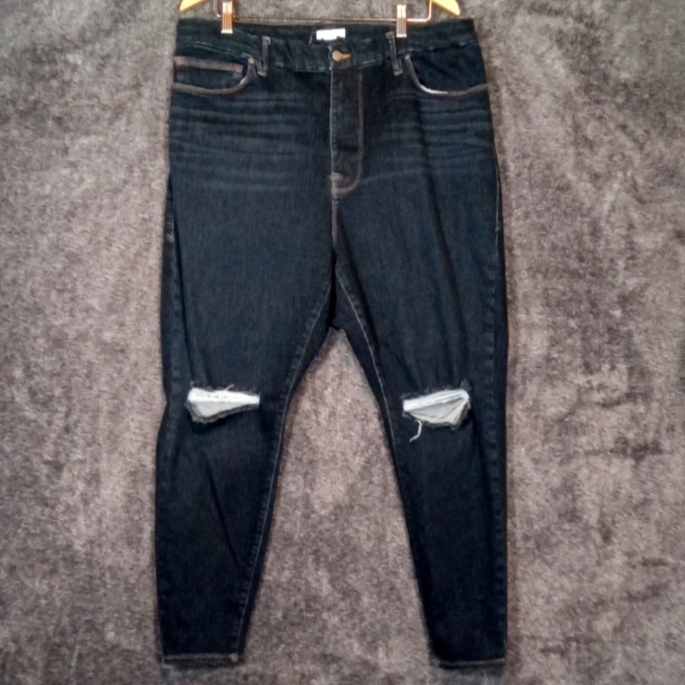 Good American good legs distressed dark blue skinny women's 20-26